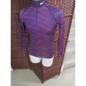 Women's Nike Pro Combat Fitted Running Shirt Size XS multicolor All Over Pattern